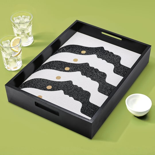 Jonathan Adler x Michaels 14" x 18" Black & White Atlas Diamond Art Tray Kit